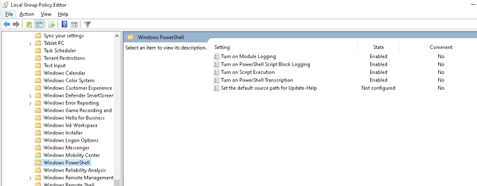 Windows Powershell Logging Policy